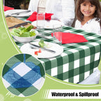Smiry Rectangle Table Cloth, Waterproof Vinyl Tablecloth - Image 2