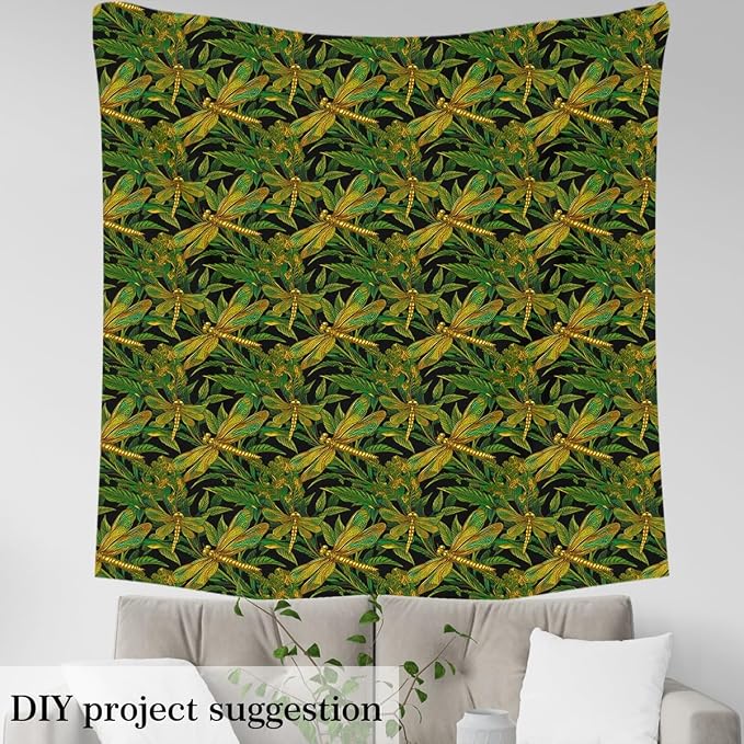 Feelyou Dragonfly Upholstery Fabric by The Yard, Ornamental Dragonfly Printed - Image 3