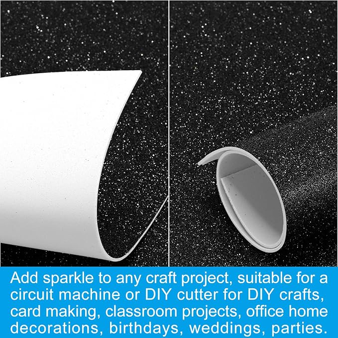 PATIKIL Black Shiny EVA Glitter Foam Sheet 11.8 x 7.9 Inch 2mm Thick - Image 5