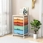 SYKIARIOL Utility Cart with 5 Drawers, Storage Cart with Wooden Tabletop and - Image 8