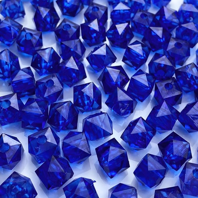 200pcs 10mm Acrylic Cube Faceted Beads Colorful Square Plastic Spacer Beads by LIMAOLLY