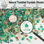 3 Lb Green Agate Crushed Stone Crystal Chips Bulk, Natural Polished Aquarium - Image 2