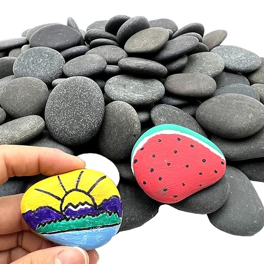 Lifetop 100 PCS Rocks Bulk for Painting, Natural River DIY Rock Flat & Smooth - Image 4