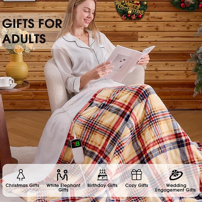 Brown Heated Blanket Electric Throw, 50X60 Heating Throw - Image 6