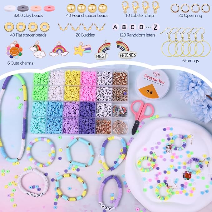 Wuollgess 3500 PCS Pastel Clay Beads - Image 3