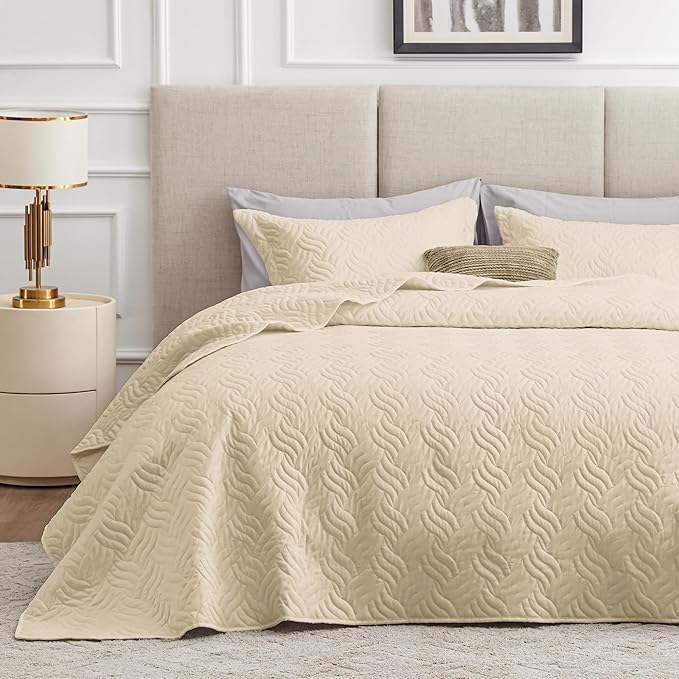 Love's cabin California King Size Quilt Bedding Set Camel Bedspread by Lovescabin