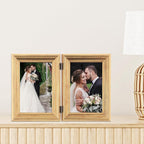 Lawrence Frames 4x6 Hinged Double Sutter Burnished Gold Picture Frame - Image 6