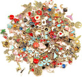 SANNIX 220Pcs Bracelet Charms Assorted Gold Plated Enamel Charms Necklace by SANNIX