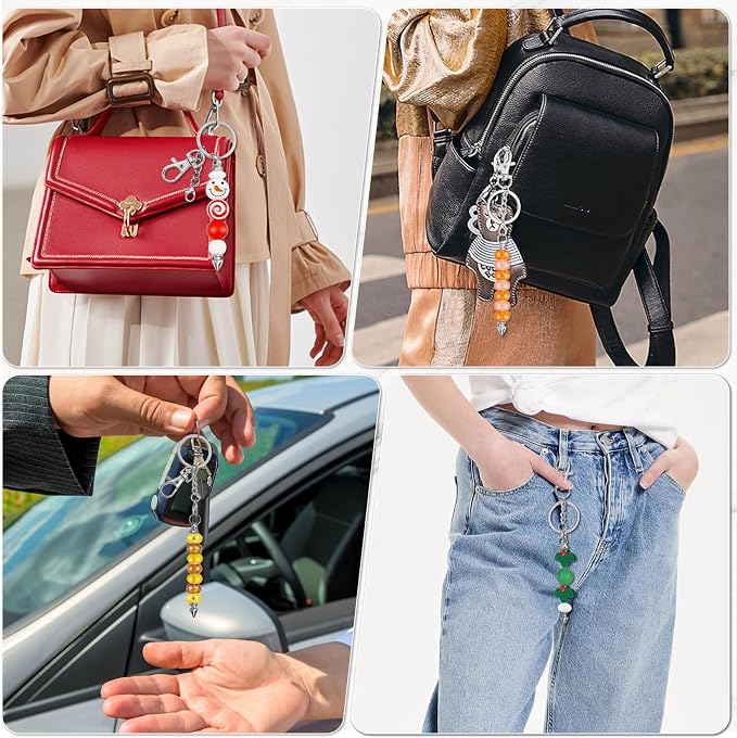ROADPLUM 26 Pcs Beadable Keychain Bar, Bulk Alloy Blank Beadable Item - Image 6