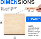 30 Pack Basswood Sheets 12"x12"x1/8", 3mm Basswood - Image 2