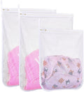 3 pcs Durable Honeycomb Mesh Laundry Bags for Delicates 2 Large (16" x 19") 1 Medium (12" x 15")
