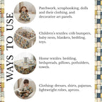 Soft Neutral Patchwork Cotton Fabric Panel 61 x 36.6 Inches, Minimal Geometric - Image 9