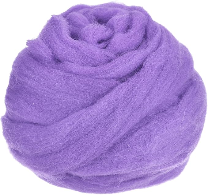 uxcell Needle Felting Wool, 8.5 Oz Nature Fibre Wool Yarn Roving by uxcell