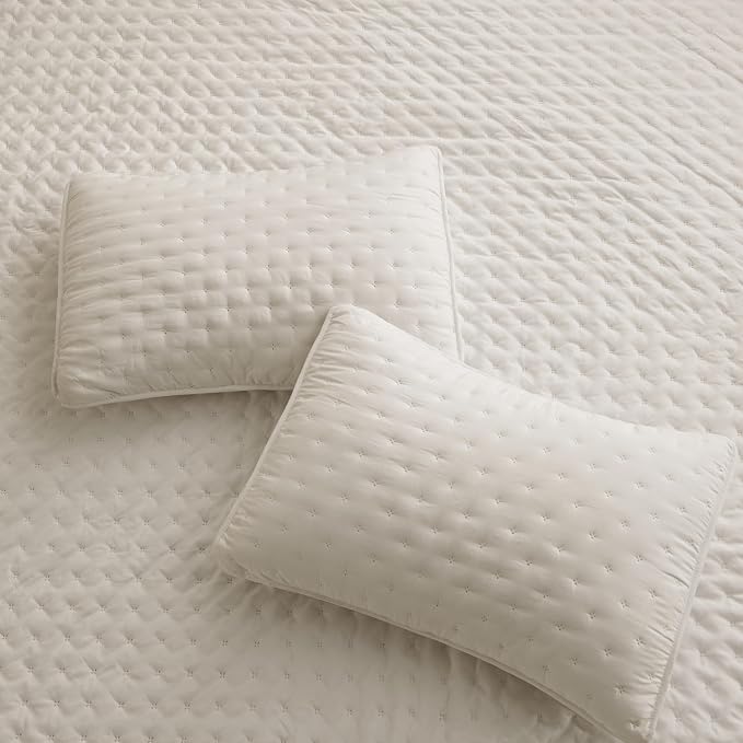 ROARINGWILD Beige Oversized California Cal King Size Quilt Bedding Set - Image 6