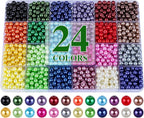 XSEINO About 1200+ PCS 6mm Imitation Pearl Style Glass Beads Bracelet Making Kit by XSEINOiscreating%EF%BC%81