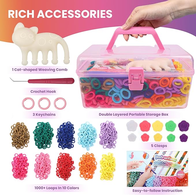 DDAI Bracelet Making Kit for Girls Ages 6-12 – Arts and Crafts for Kids Weaving - Image 4