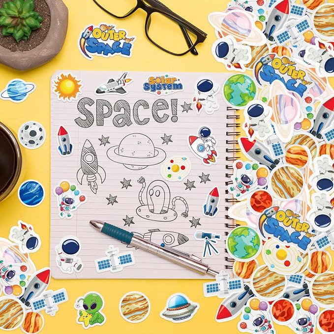 300Pcs Outer Space Foam Stickers, Funny Solar System Planet Sticker - Image 4