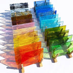 LITMIND 24 Sheets Transparent Streaky Stained Glass Sheets – Mystic Rainbow Mix by LITMIND