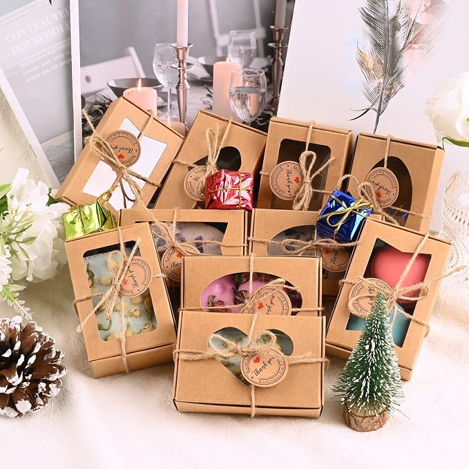 32 PCS Brown Soap Boxes for Homemade Soap, 3.54 X 2.36 X 1.18 Inch Soap - Image 5