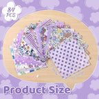 84 Pcs Purple Charm Packs for Quiltings, Cotton Quilting Fabric Bundles - Image 2