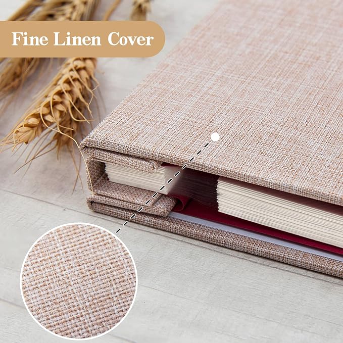 potricher Large Photo Album Self Adhesive 4x6 5x7 8x10 Pictures Linen Cover 40 - Image 5