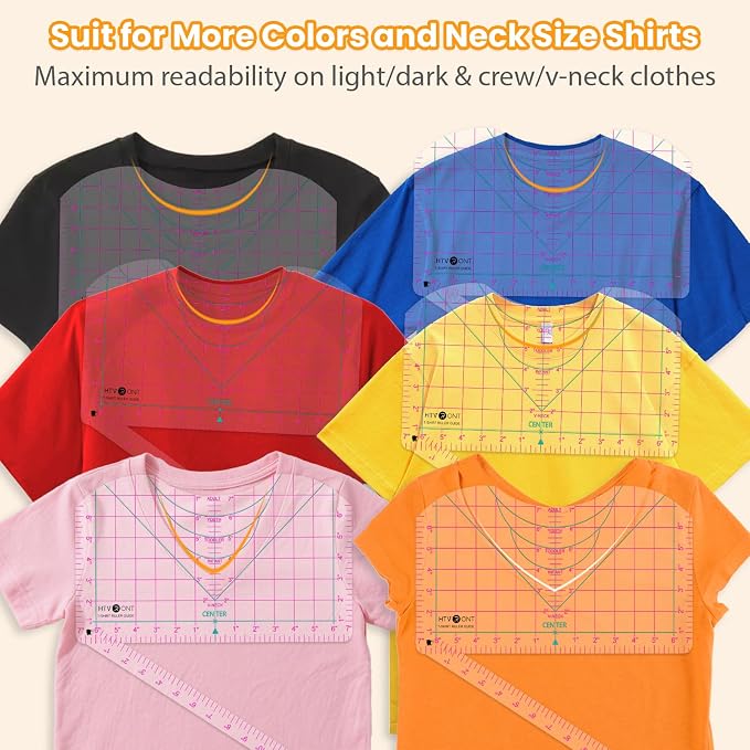 HTVRONT Tshirt Ruler Guide for Heat Press, Vinyl Alignment, Center Design | For - Image 3