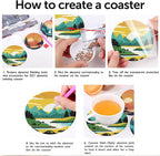 Clendo 8 Pcs Landscape Diamond Art Coasters Kit - Image 9