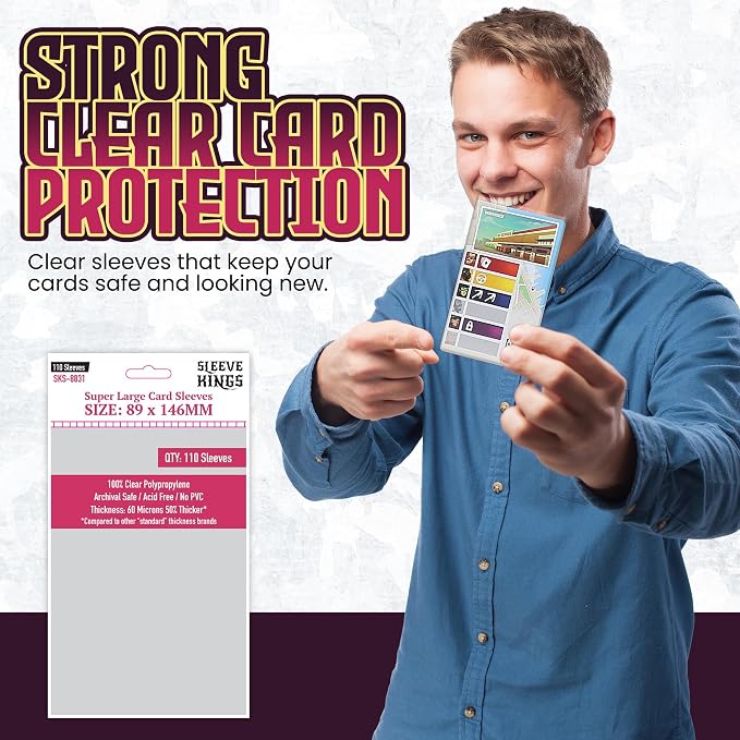 Sleeve Kings Premium Super Large Card Sleeves – 89x146mm, 110 Pack, 60 Micron - Image 2