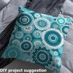 Feelyou Boho Abstract Upholstery Fabric by The Yard, Retro Aqua Mandala Outdoor - Image 4