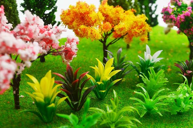 MOMOONNON 28 Pcs Miniature Fairy Garden Tree Plant Ornament, Mixed Model Trees - Image 3