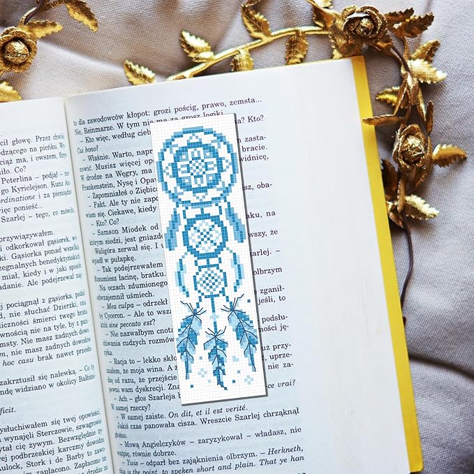 FREEBLOSS 6 Set Cross Stitch Bookmark Kits Dreamcatcher Pattern Stamped - Image 5
