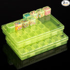 Mr. Pen- Bead Storage Containers, 28 Grids, 2 Pack, Transparent Green | 160 pcs by MrPen