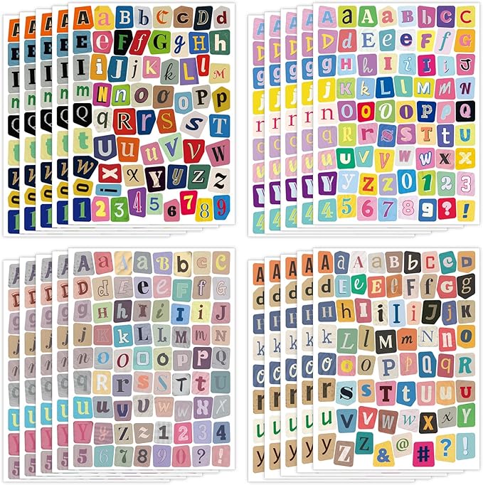 2760 PCS Letter Stickers for Scrapbooking, 40 Sheets Magazine Alphabet Stickers by Unknown