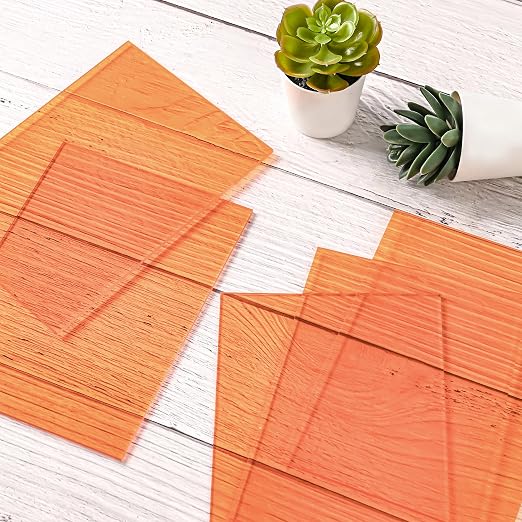 Lesnlok Orange Acrylic Sheets 1/8 inch Thick 3mm 2 Pack 16 x 20 Clear - Image 5