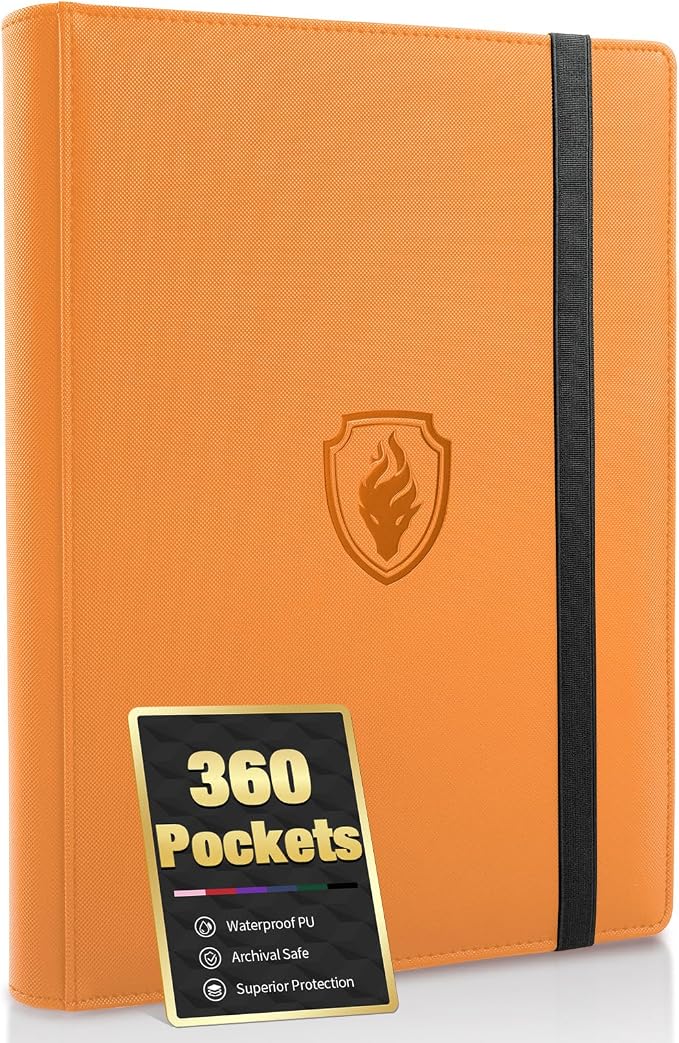 Premium 9 Pocket Card Binder for 360 Cards, Fabmaker PU Cover Trading Card by Fabmaker