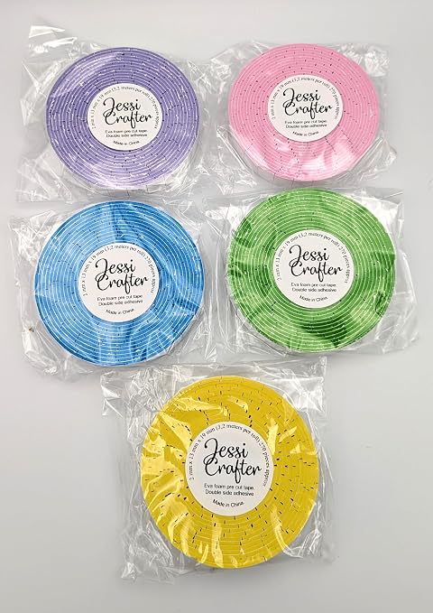 Eva Foam pre Cut Tape Rolls, Double Side Adhesive by JessiCrafter