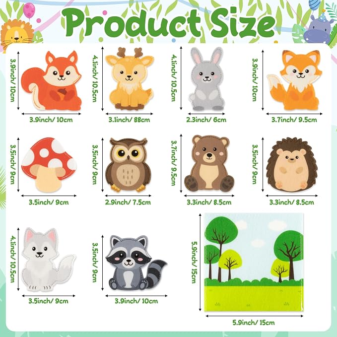 COcnny Woodland Animal Finger Puppets - Image 2