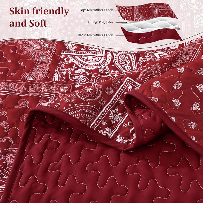 Cottolester Boho Patchwork Quilt Set Queen Size - Image 5