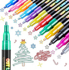 FUMILE 12 Colors Double Line Outline Markers, Glitter Markers by FUMILE