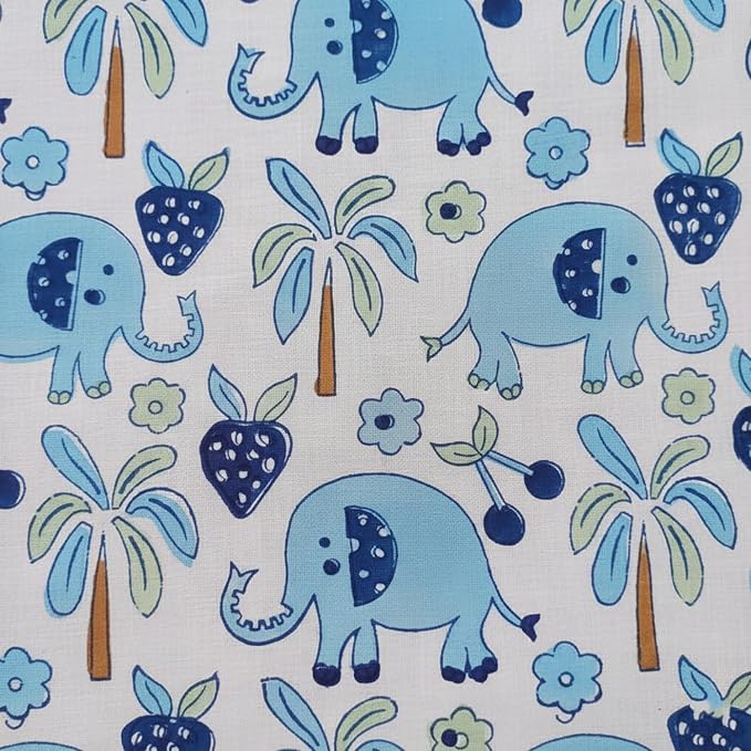 E-Tailor® Hand-Block Printed Pre-Cut Cotton Fabric Ideal - Image 2