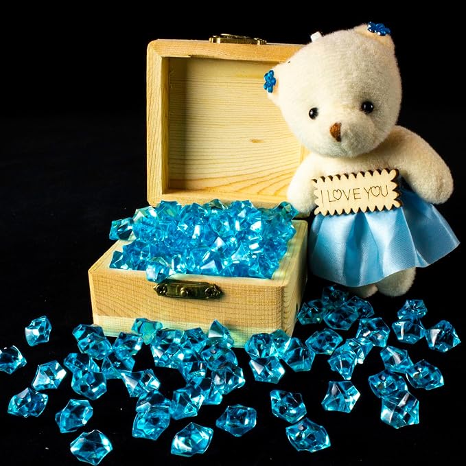 820 PCS Blue Fake Ice, 0.43x0.55 Inch, 1.1 lbs Acrylic Crystal Gemstones - Image 5