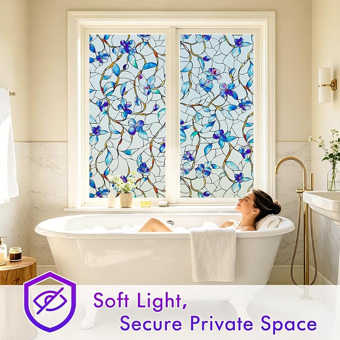 SOMWISE Frosted Glass Window Film, Heat Insulation, UV Block, Anti-Glare - Image 3
