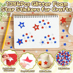 1384Pcs Glitter Foam Stickers, Colorful Self Adhesive Geometric Foam Stickers - Image 3