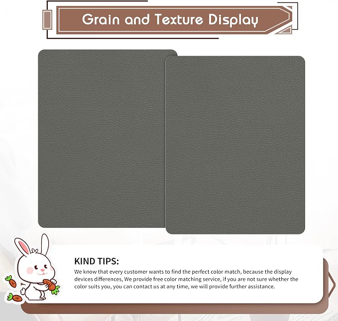 KING MOUNTAIN Leather Repair Patch, 2 Packs 9 x 11 Inches self Adhesive Leather - Image 2