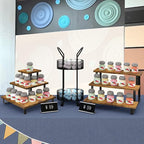 ELITEROO 3 Tier Wooden Display Riser Stand, Portable Products Display Shelf - Image 7
