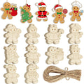 80PCS Wooden Christmas Ornaments to Paint, 8 Styles DIY Blank Unfinished Wood by Sophena