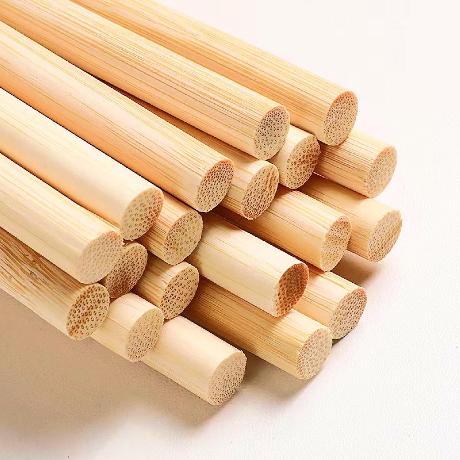 1/4 x 12 Inch 50 PCS Dowel Rods Wood Sticks Wooden Dowel Rods - Unfinished Bamboo Sticks - for Crafts and DIYers