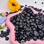 1500PCS 3-14mm Black Flatback Pearls, 150g Black Half-Round ABS Pearls - Image 2