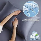 2 Pack Cooling Pillow Cases, Viscose Derived from Bamboo Pillow Protectors - Image 4