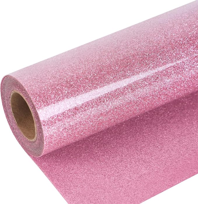 RENLITONG Pink Glitter Heat Transfer Vinyl by RENLITONG